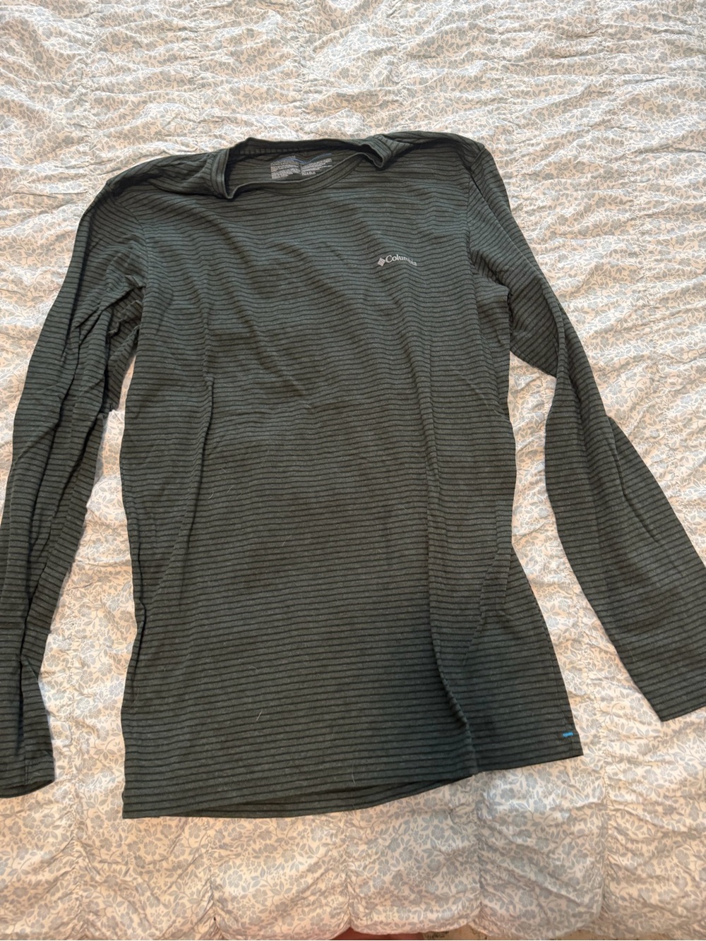 Columbia Men's Long Sleeve Striped Performance Top - Olive Green